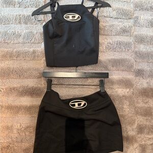Diesel Black Matching Set with Silver Buckle